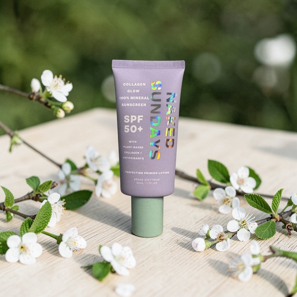 🌸 Naked Sundays Collagen Glow Mineral Sunscreen SPF 50+ | Priming Lotion